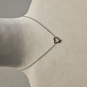 Sterling Silver Open Heart Necklace, 16 In